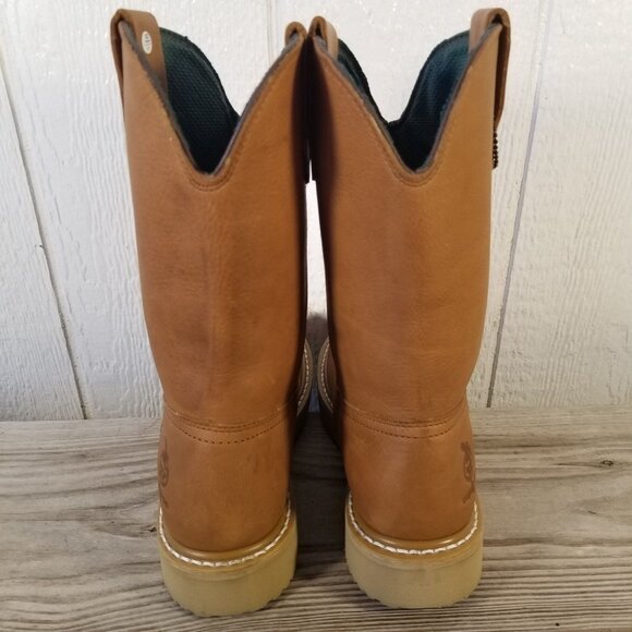 Georgia Wedge Work Wellington Mens Tan Leather Cowboy Western Boots 7.5 W G5153 - Picture 13 of 13